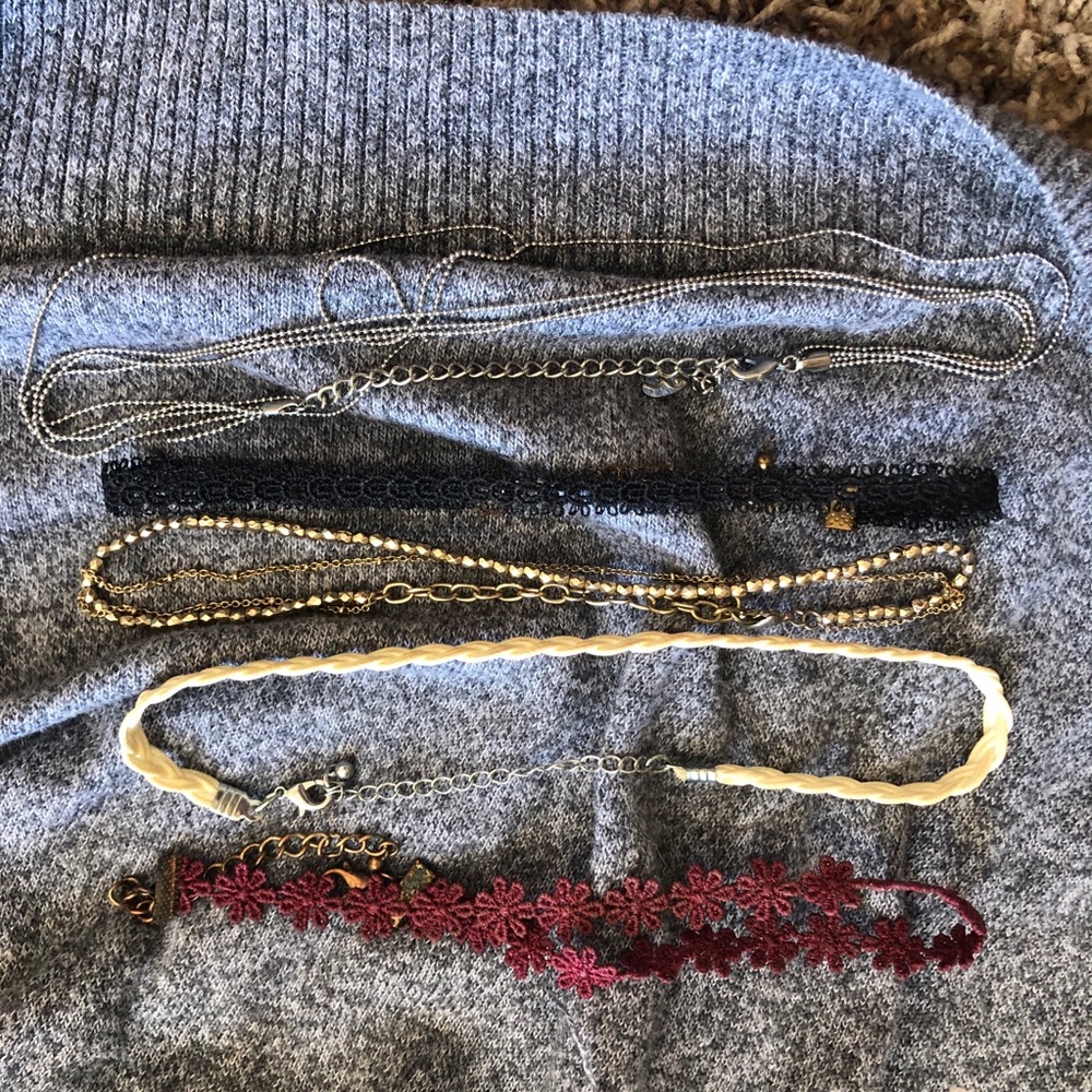 bundle of choker necklaces
